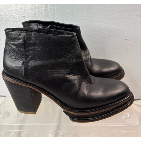 Rachel Comey 9 Genuine Leather Pull On Sleek Platform Ankle Boots in Black - Picture 6 of 10